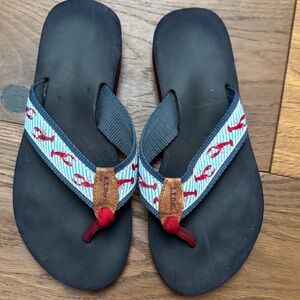 L.L. Bean Black and Red Lobster Sandals
